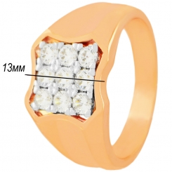 Перстень 023 - отличное сочетание цена/качество, бижутерия под золото оптом
